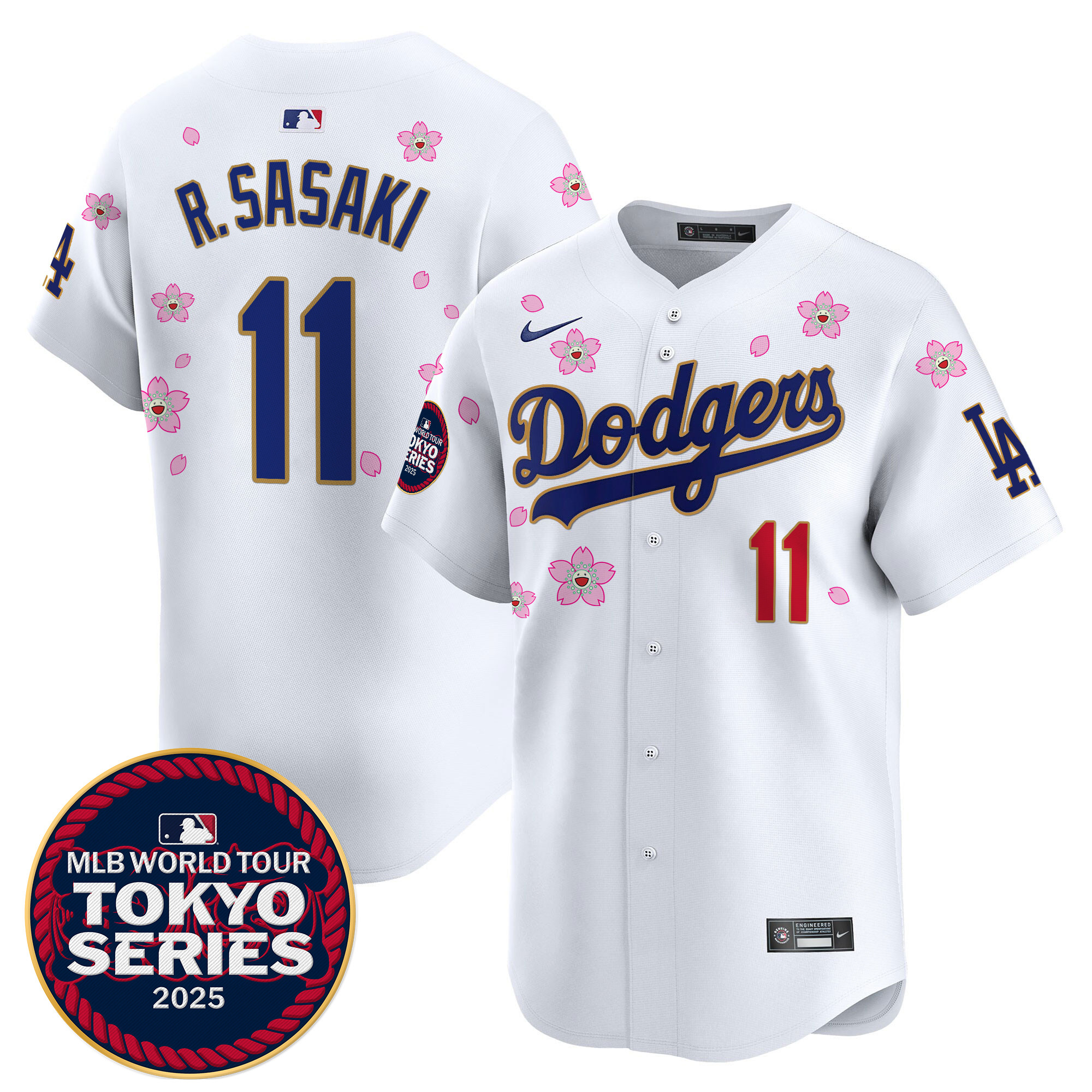 Men Los Angeles Dodgers #11 R Sasaki Tokyo Series white Limited Stitched 2025 Jersey->los angeles dodgers->MLB Jersey